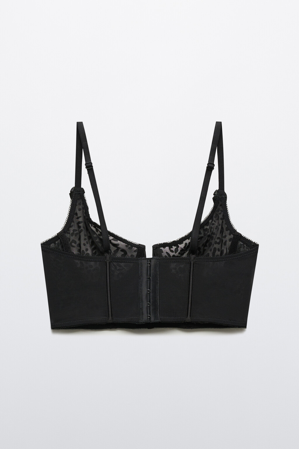 Бюстгальтер-корсет сетчатый с бантиками - цвет черный - 6