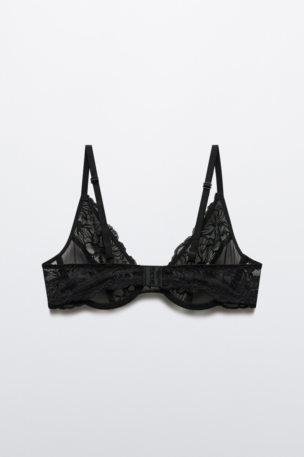 Бюстгальтер-бра с цветочным кружевом - цвет черный - 6
