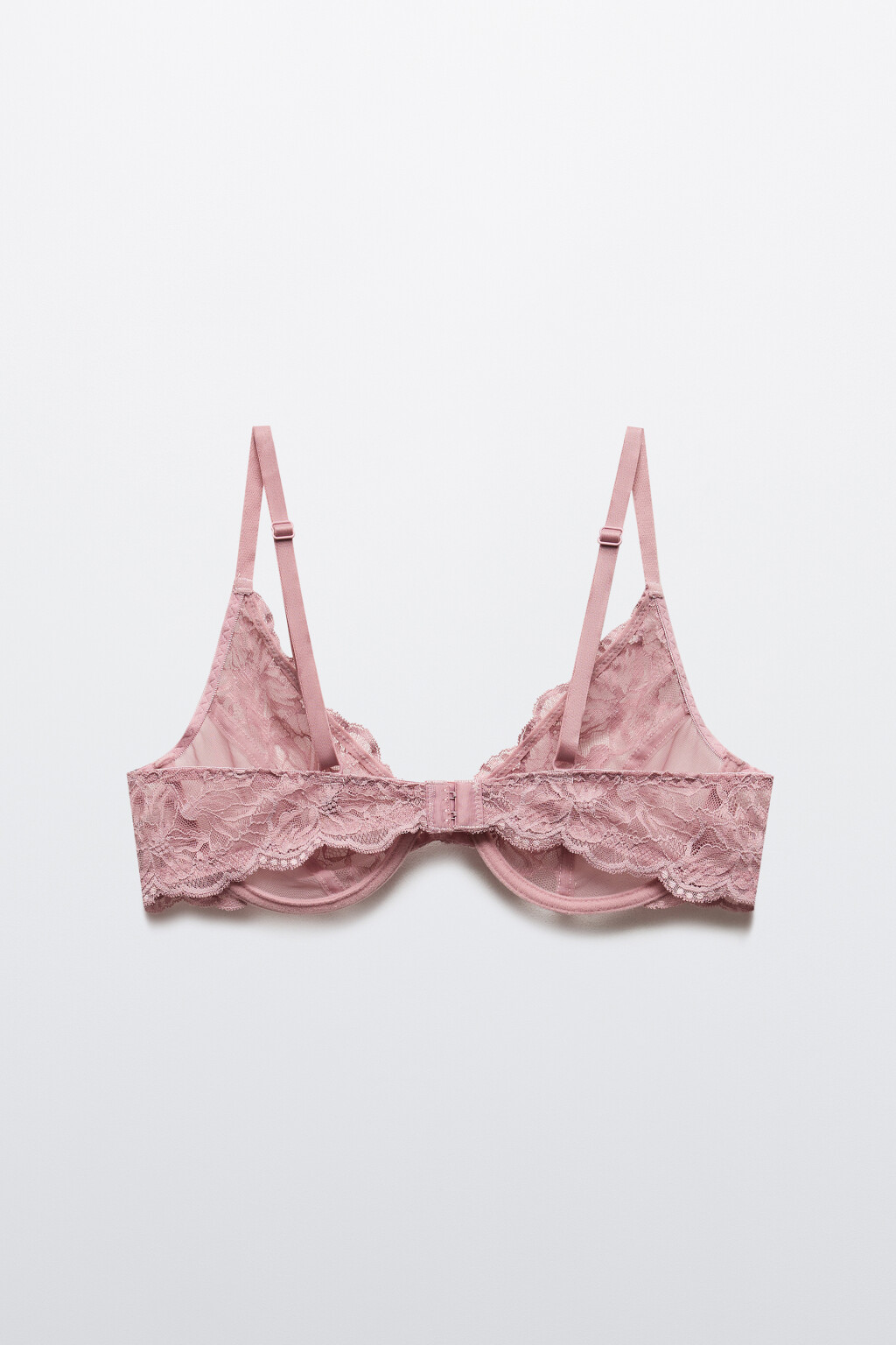 Бюстгальтер-бра с цветочным кружевом - цвет розовый - 6