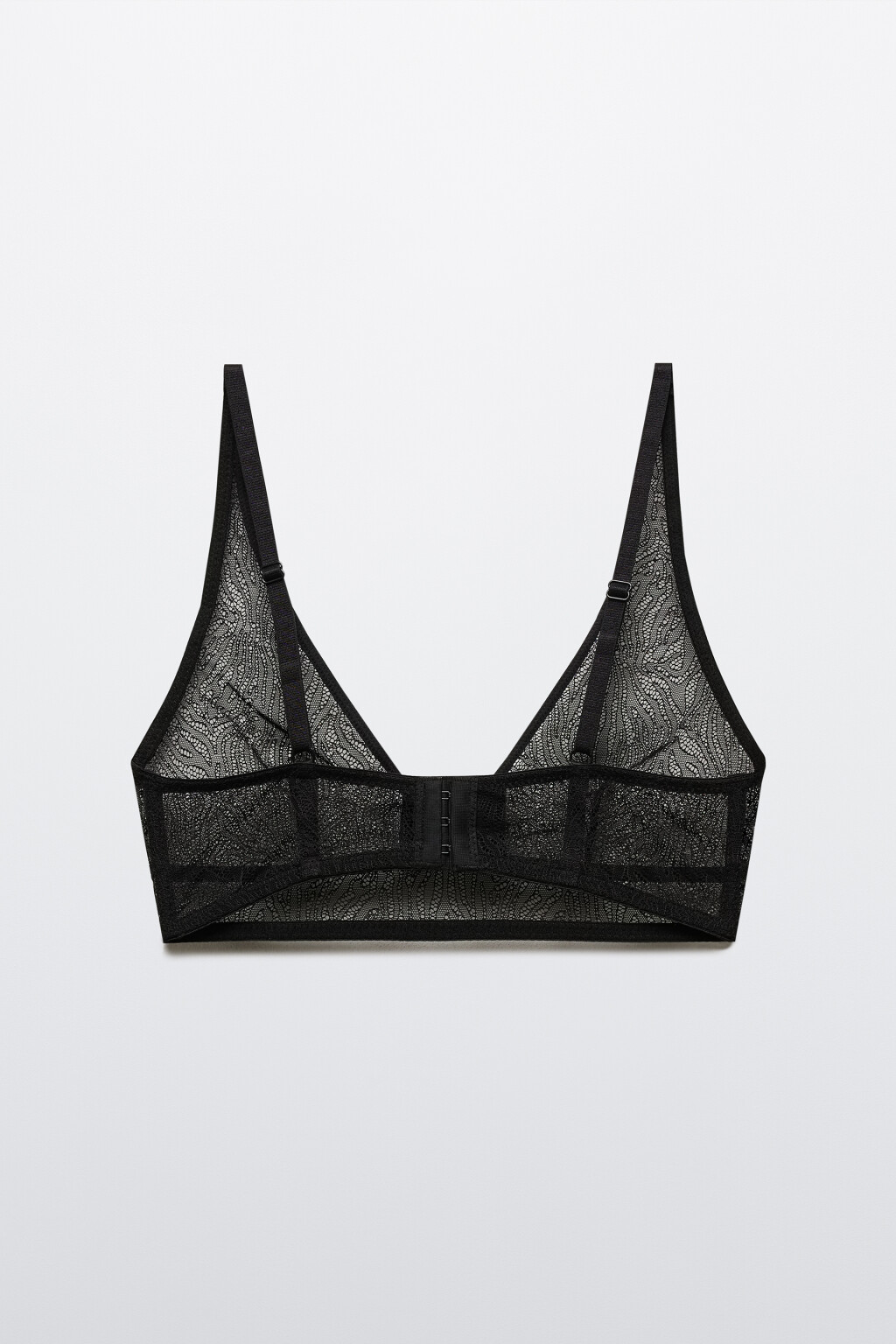Бюстгальтер из сетки с кружевом - цвет черный - 6
