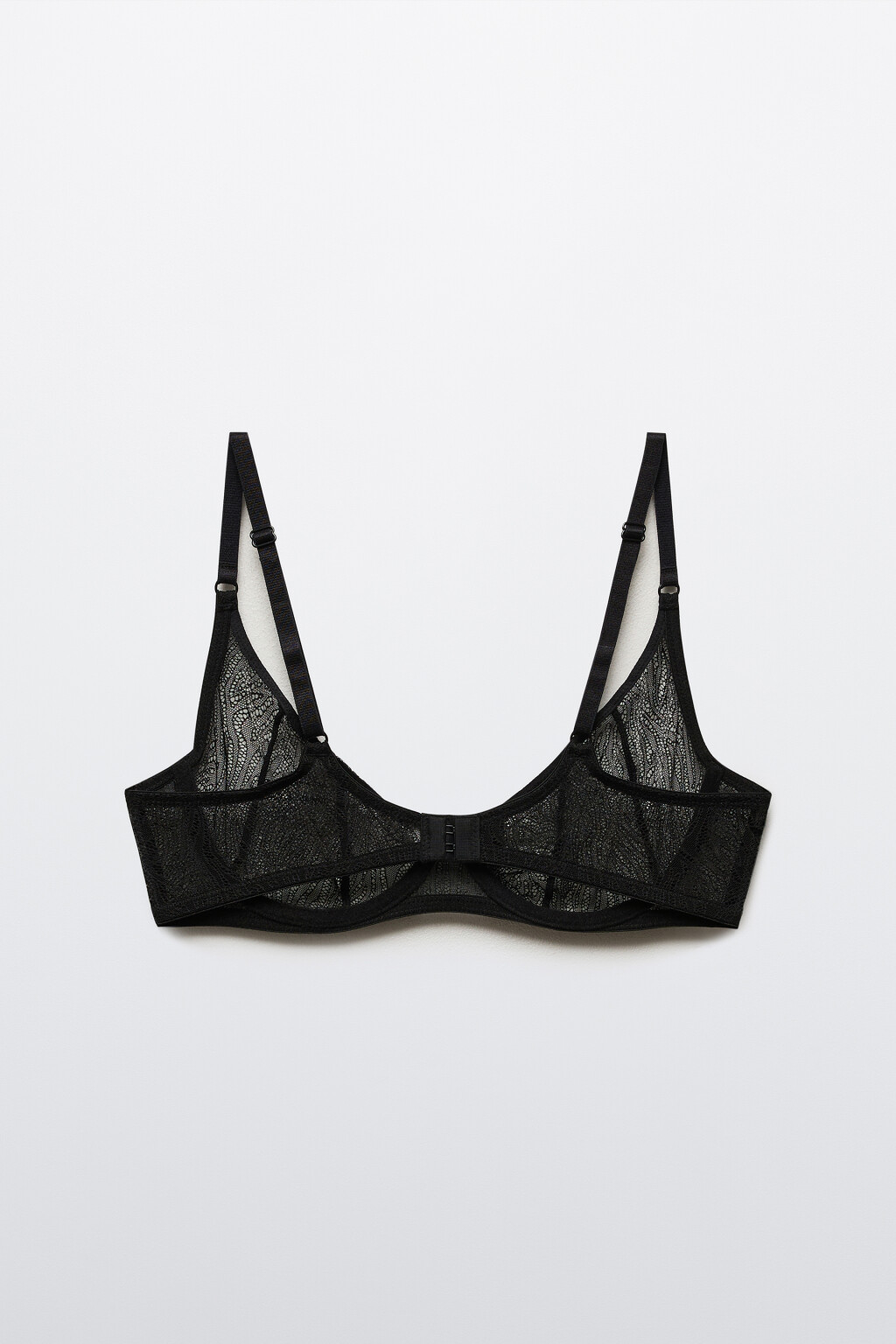 Бюстгальтер из сетки с кружевом - цвет черный - 7