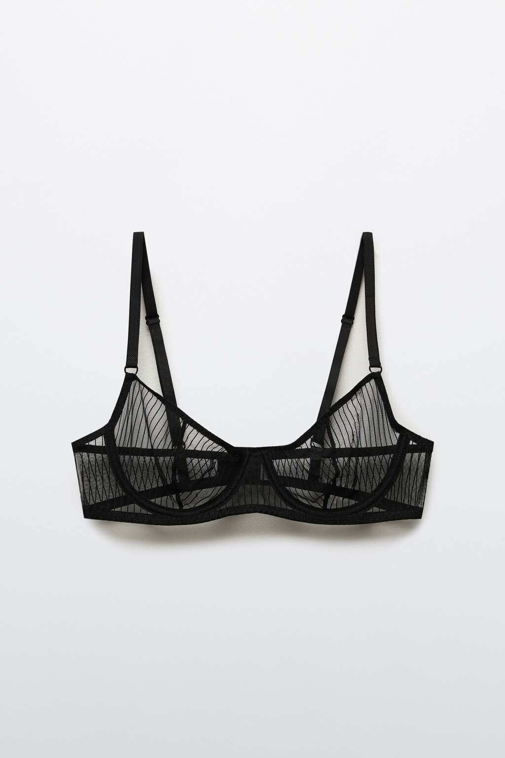 Бюстгальтер-бра из тонкой сетки - цвет черный - 5