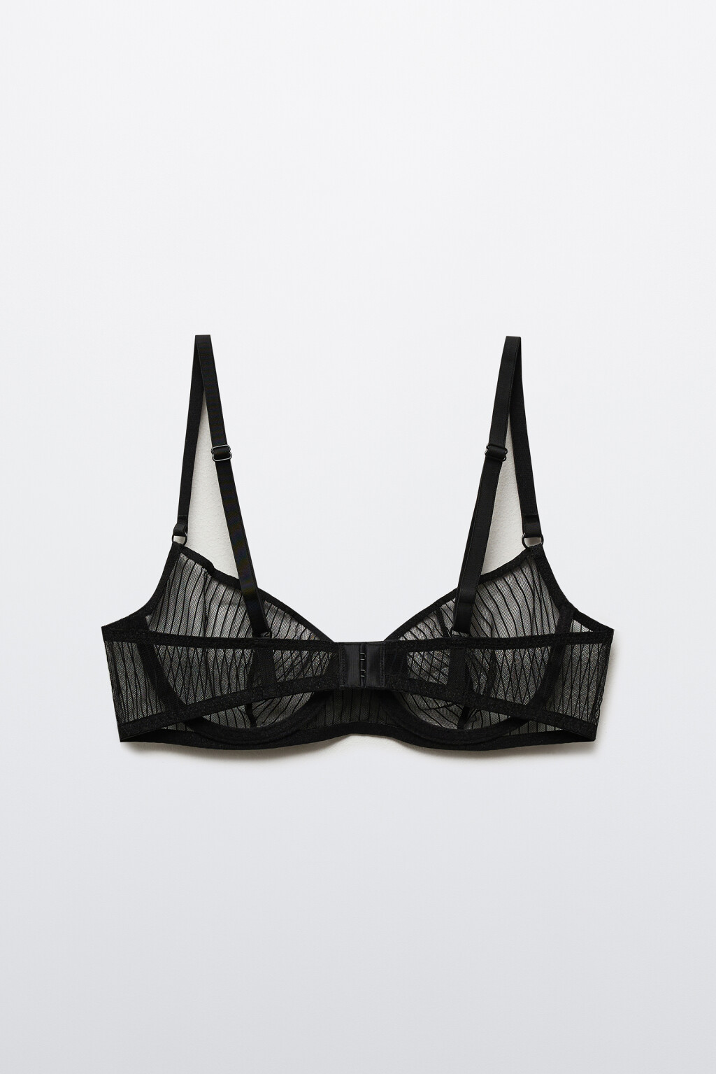 Бюстгальтер-бра из тонкой сетки - цвет черный - 6