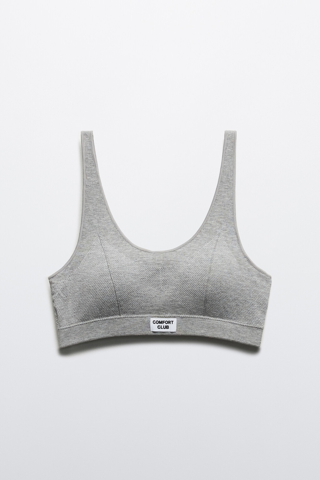 Бюстгальтер-топ бесшовный с рельефами - цвет серый - 6