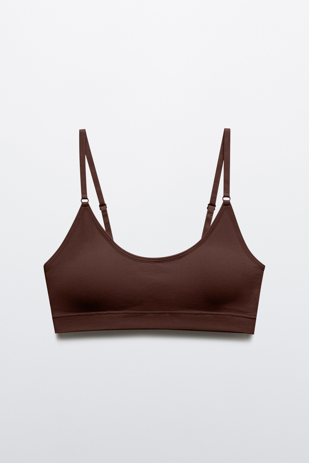 Бюстгальтер-топ бесшовный базовый - цвет коричневый - 5