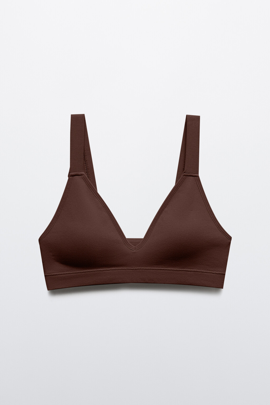 Бюстгальтер-топ бесшовный базовый - цвет коричневый - 5