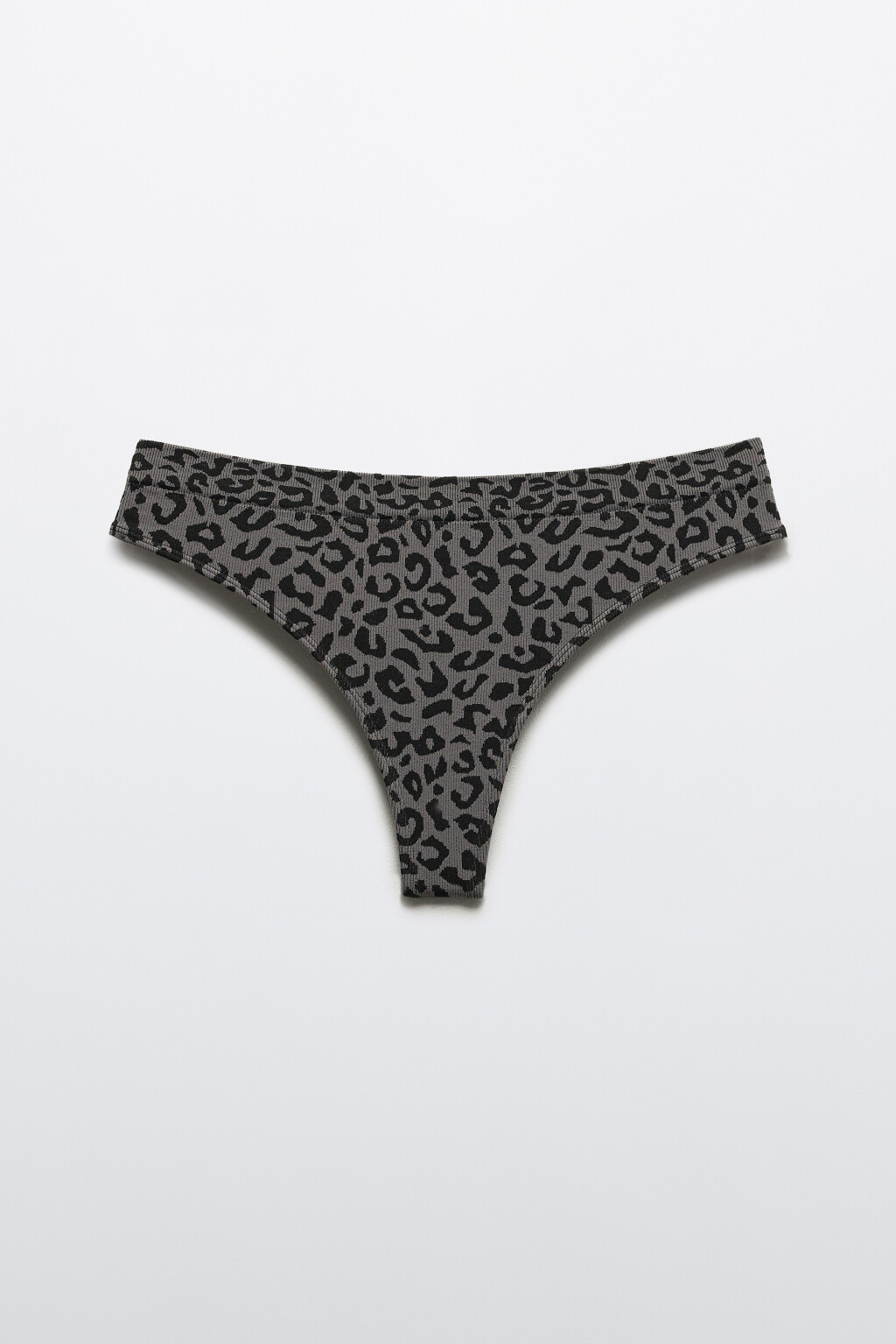Трусы-стринги с леопардовым принтом - цвет серый - 5