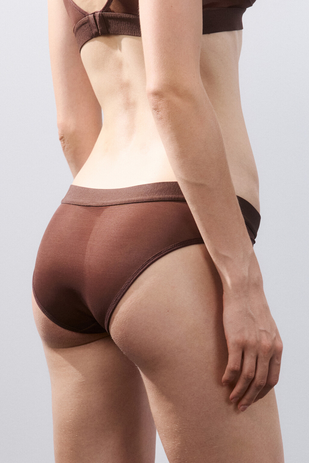 Трусы-слипы из сетки - цвет коричневый - 3