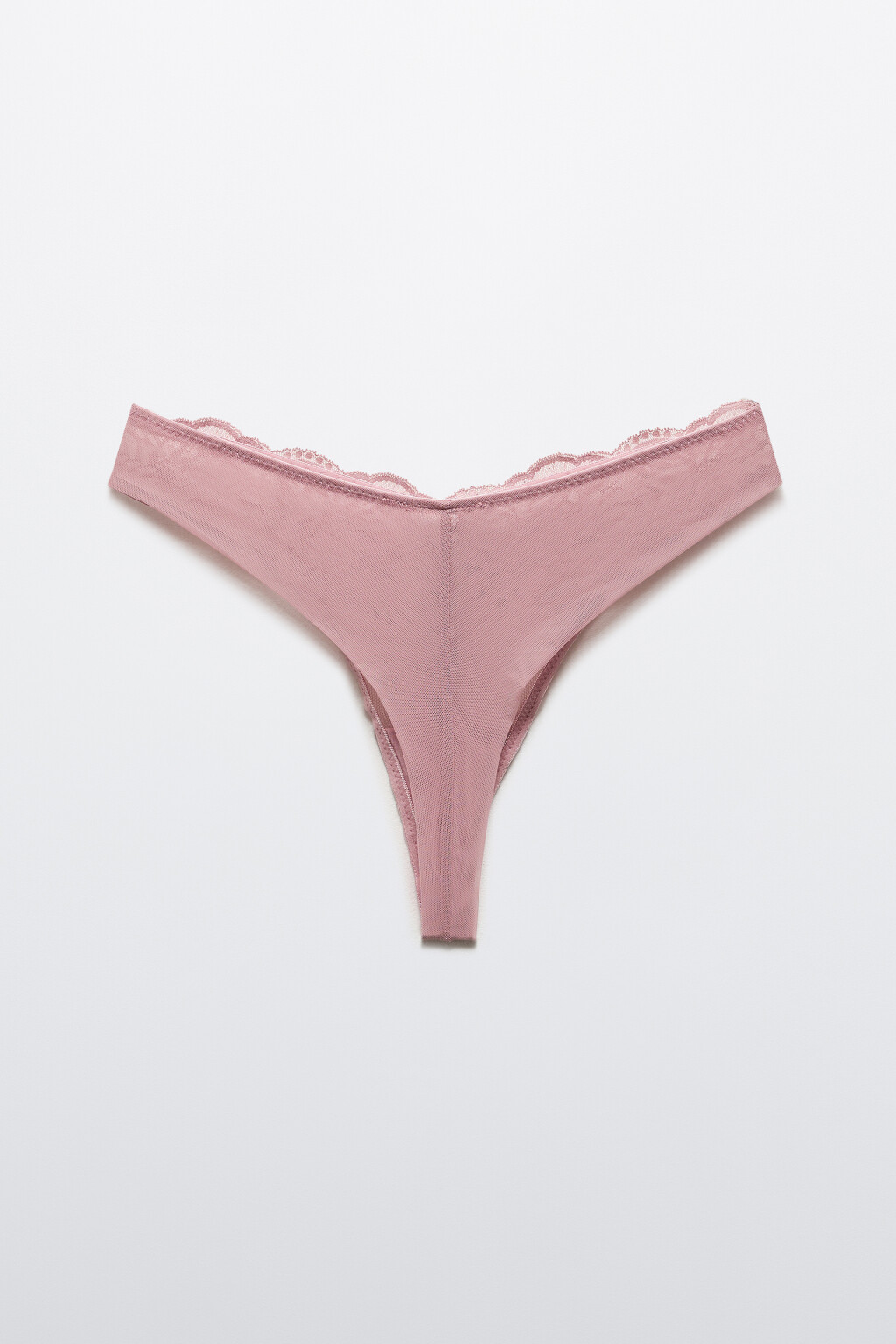 Трусы-стринги с цветочным кружевом - цвет розовый - 6