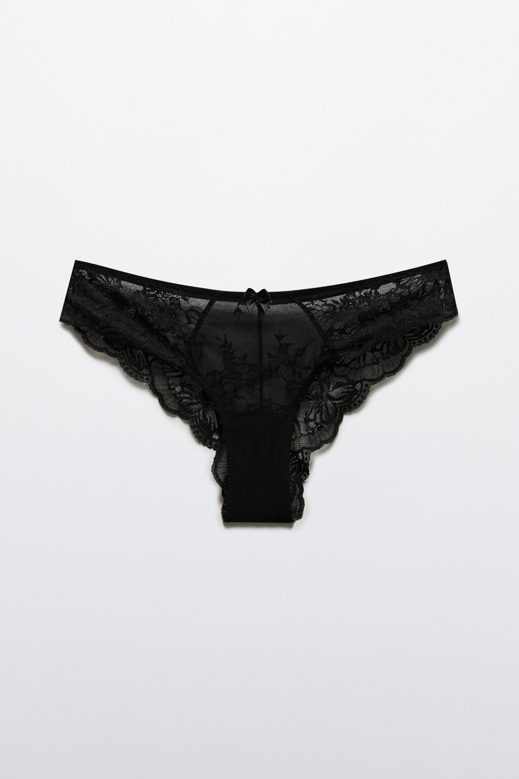 Трусы-слипы с цветочным кружевом - цвет черный - 6