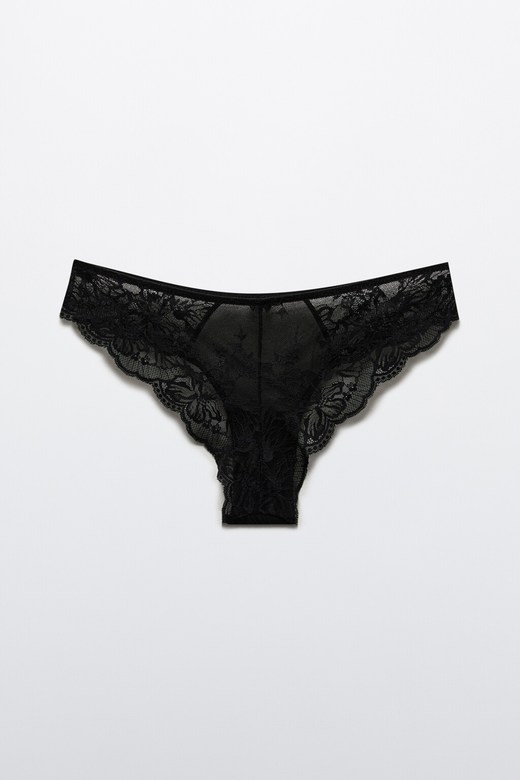 Трусы-слипы с цветочным кружевом - цвет черный - 7