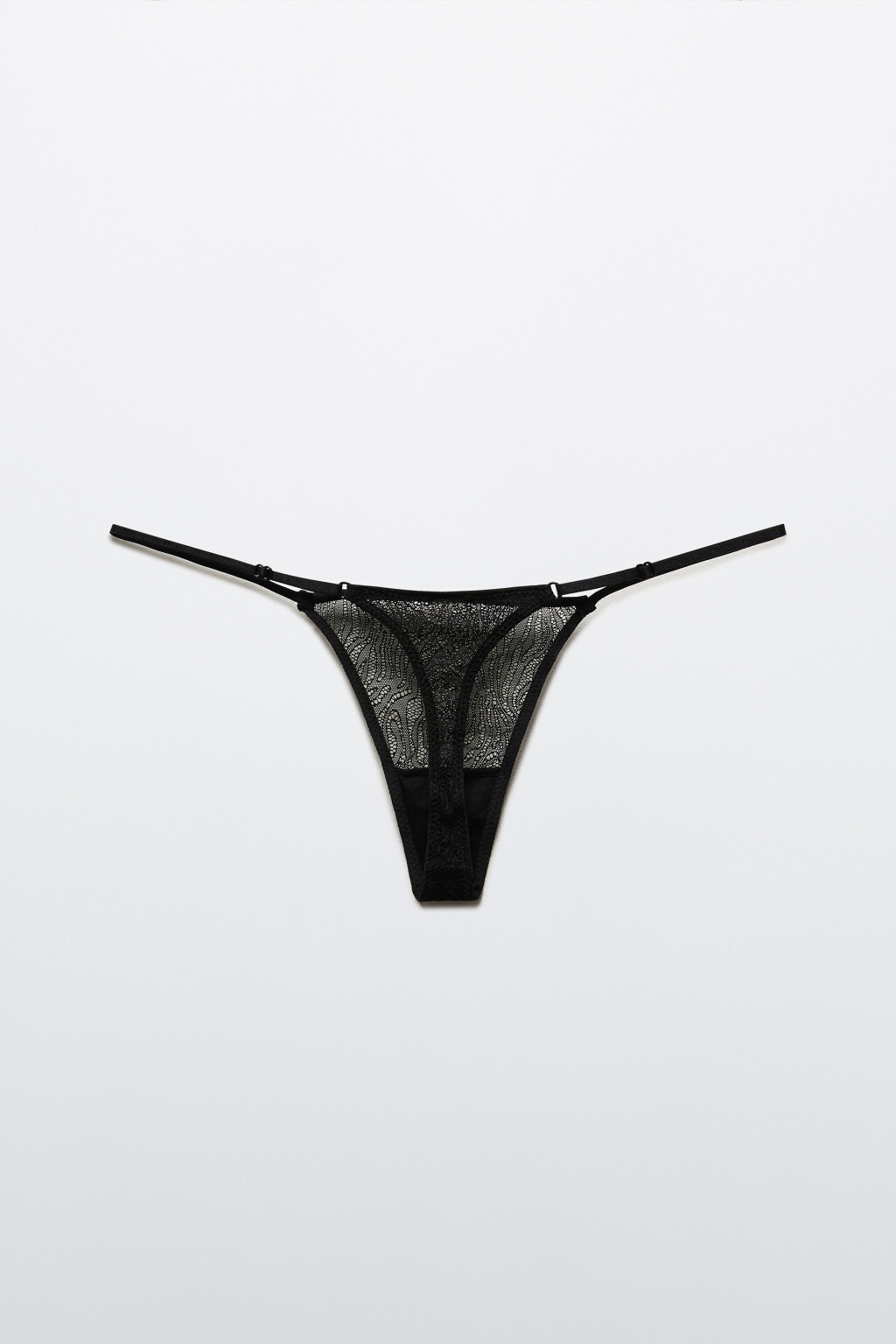 Трусы-стринги из сетки с кружевом - цвет черный - 7
