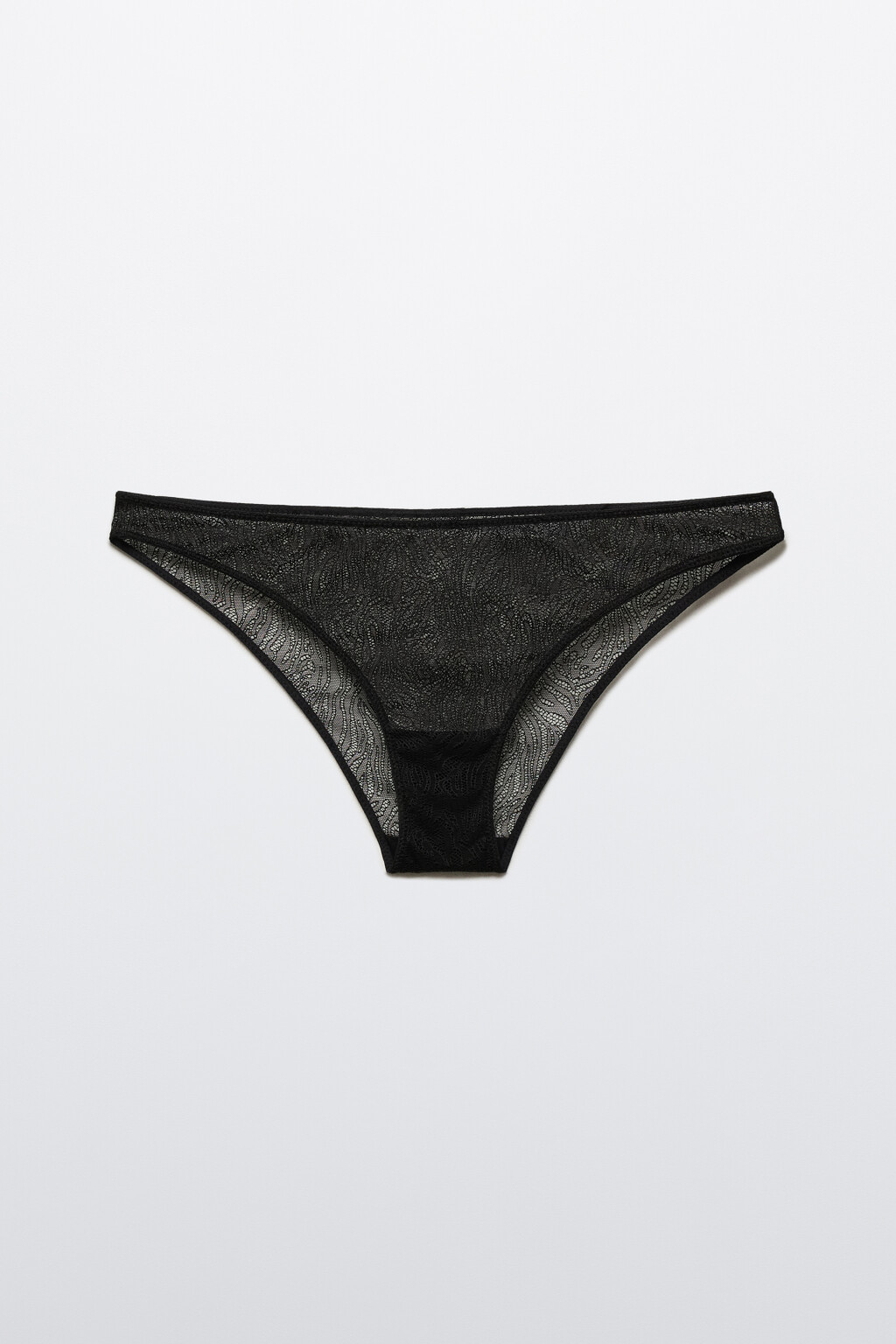 Трусы-слипы из сетки с кружевом - цвет черный - 5