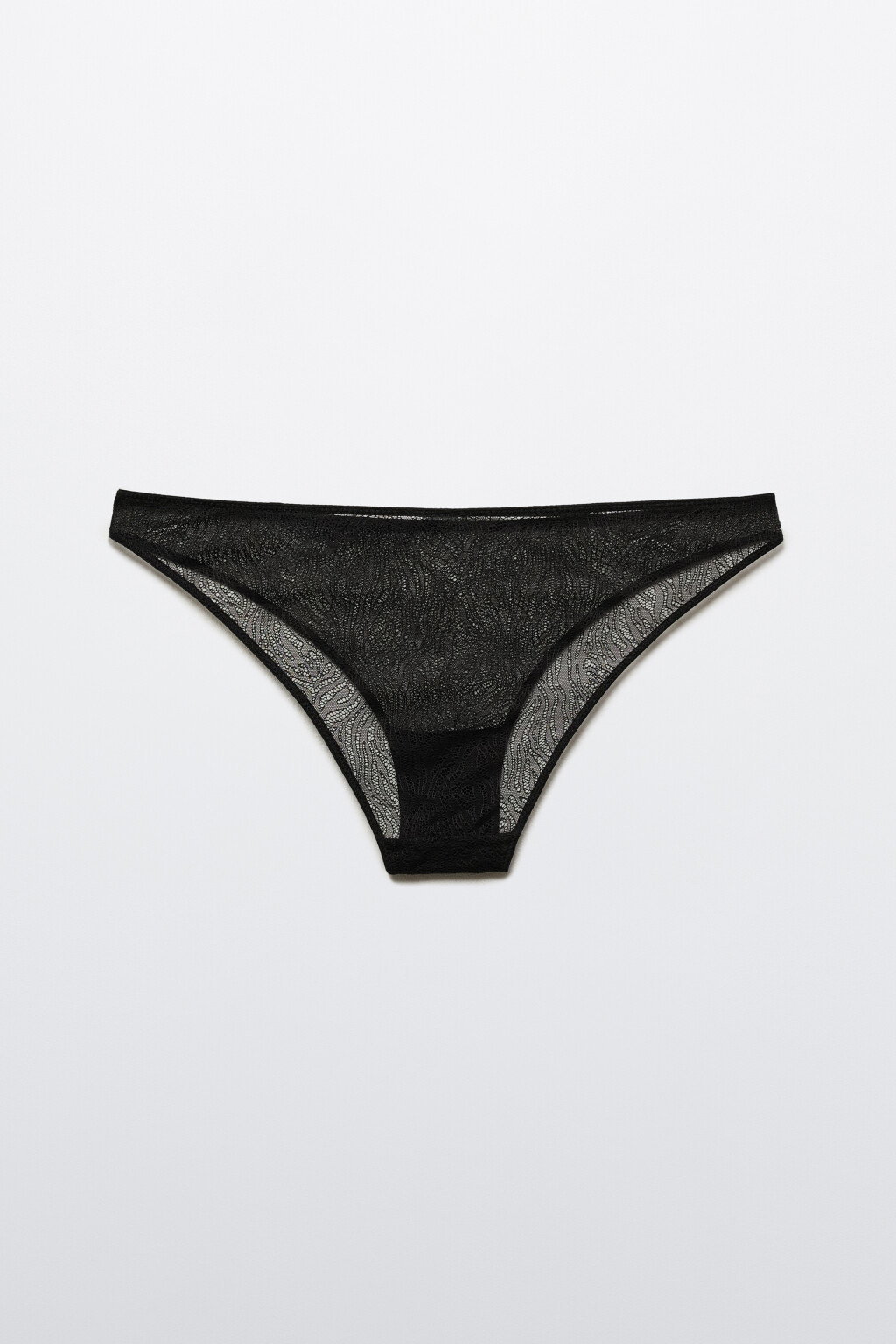 Трусы-слипы из сетки с кружевом - цвет черный - 6