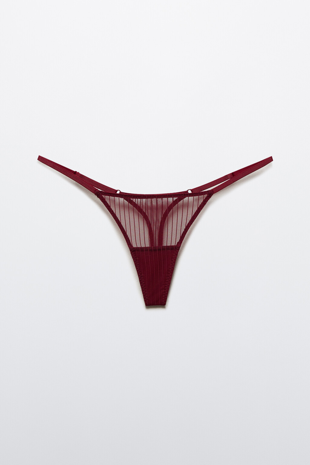 Трусы-стринги из тонкой сетки - цвет бордовый - 5