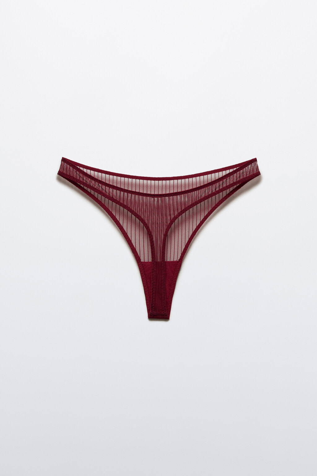 Трусы-стринги из тонкой сетки - цвет бордовый - 6