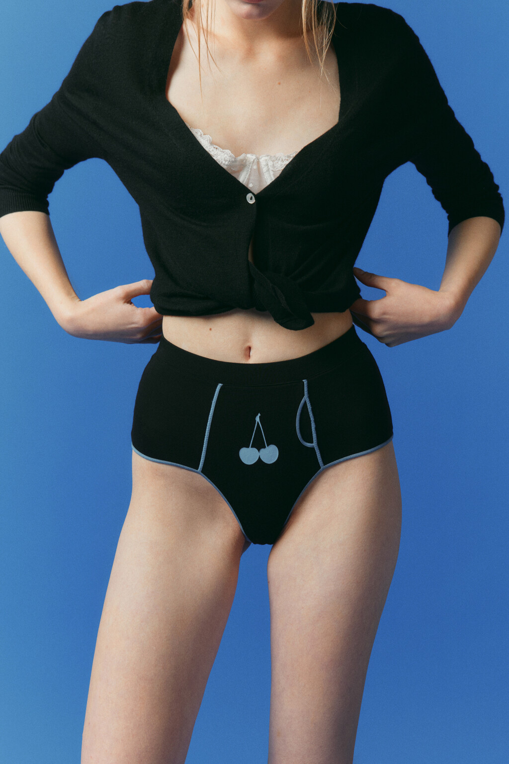 Трусы-слипы высокие с карманом - цвет черный - 3