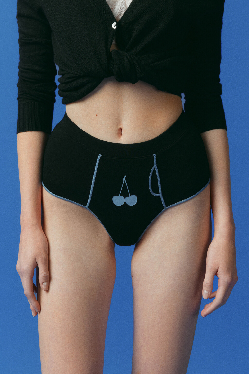 Трусы-слипы высокие с карманом - цвет черный - 4