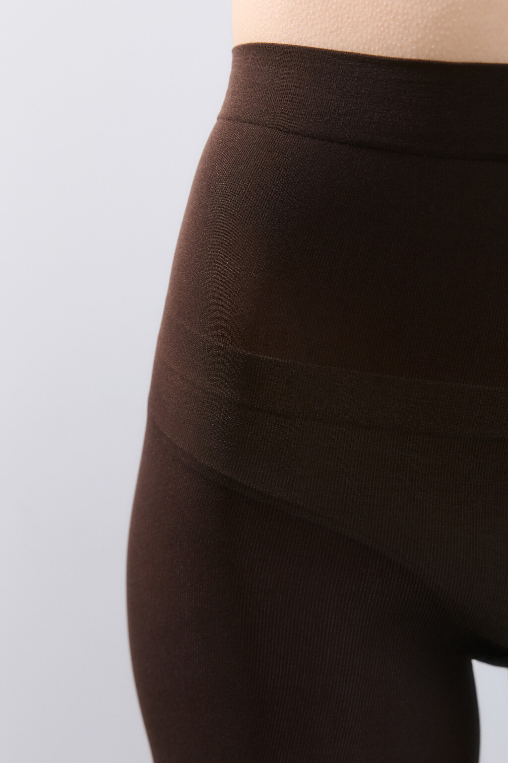 Колготки капроновые однотонные - цвет коричневый - 4
