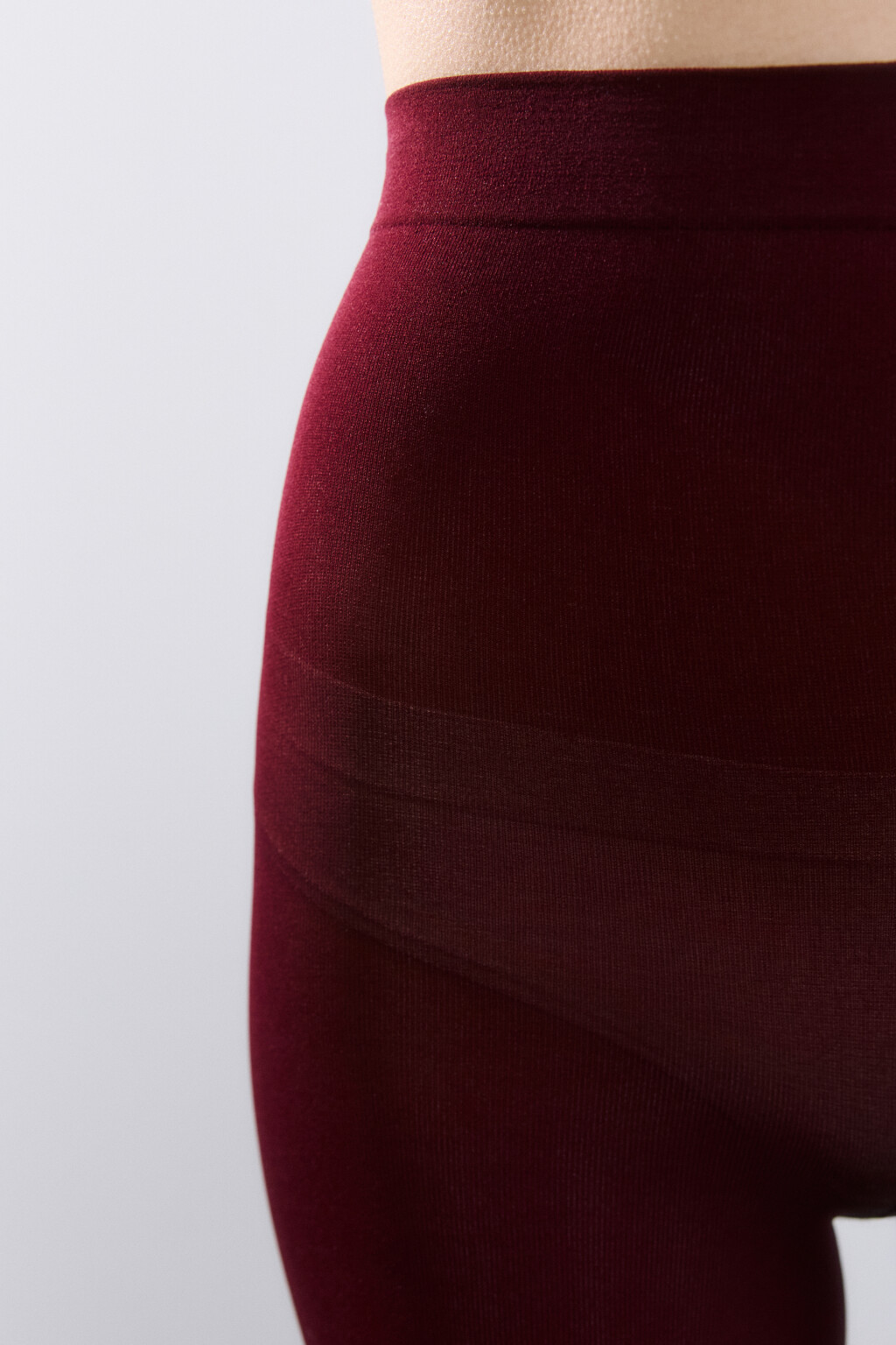 Колготки капроновые однотонные - цвет бордовый - 5