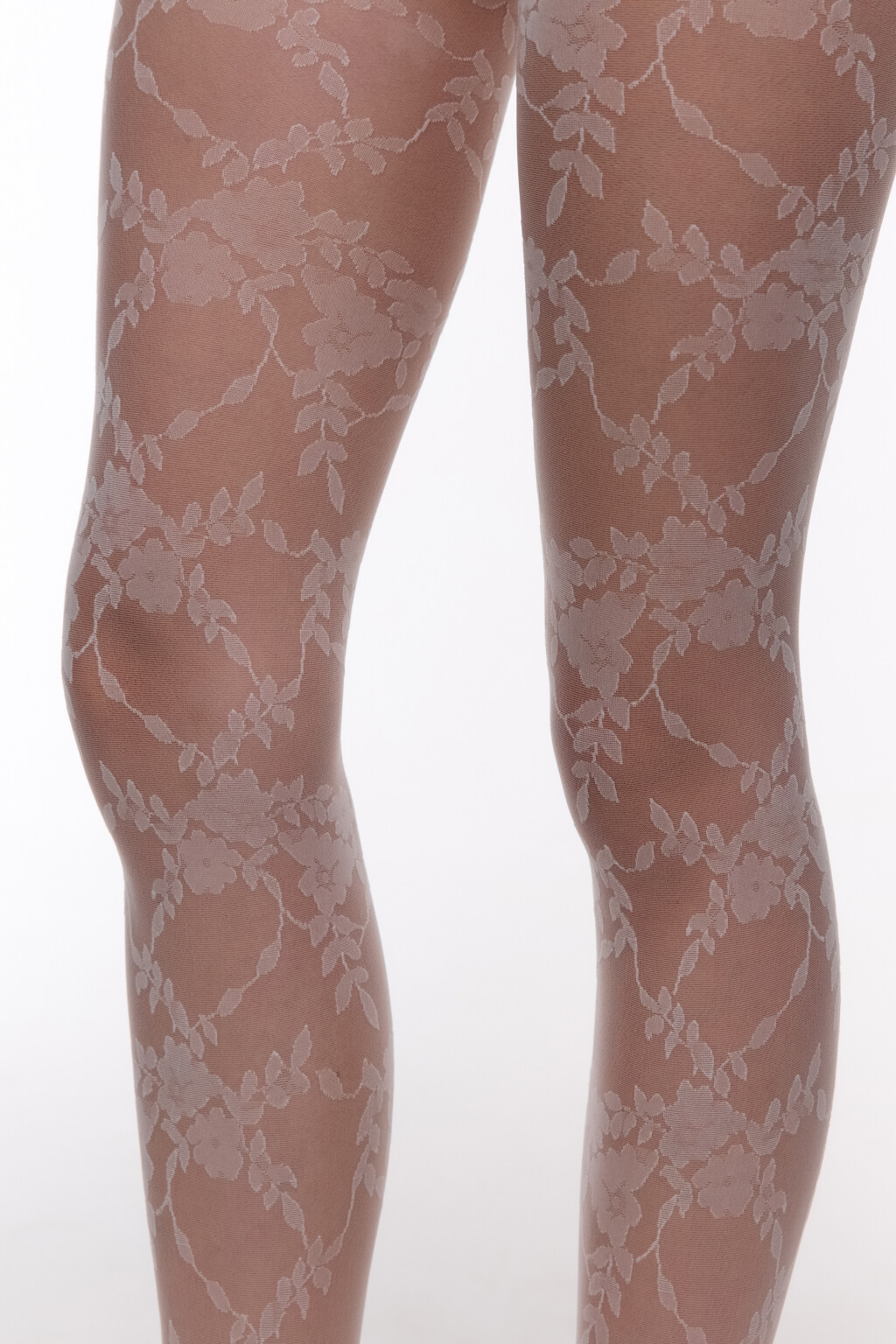 Колготки капроновые с узором - цвет ванильный - 4