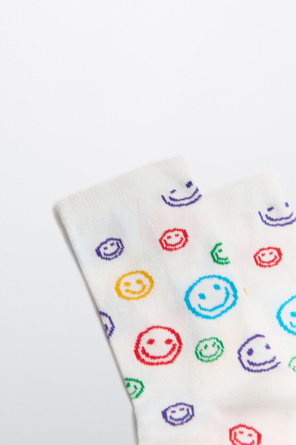 Носки высокие с принтом - цвет ванильный - 2