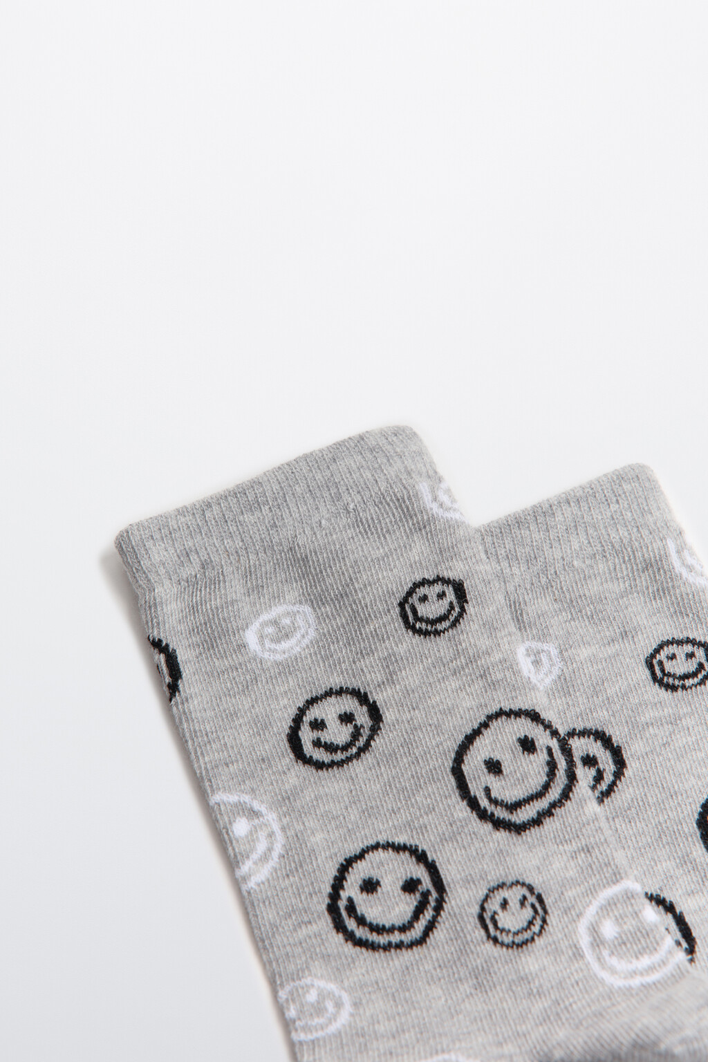 Носки высокие с принтом - цвет серый - 2