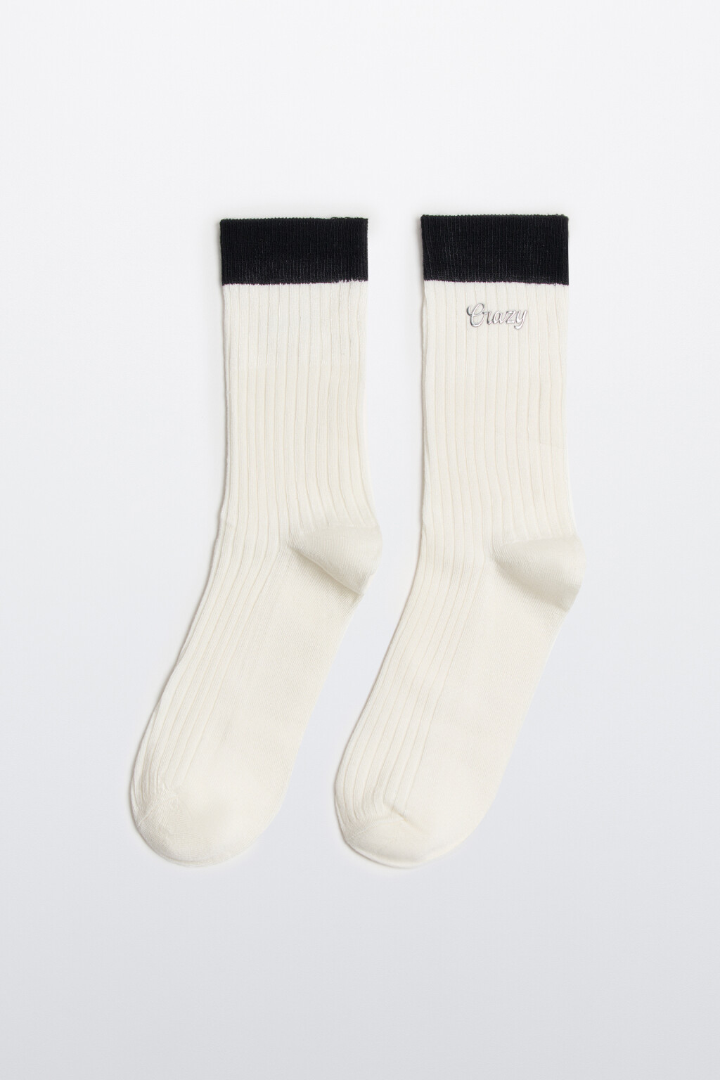 Носки вискозные с надписью - цвет ванильный - 1
