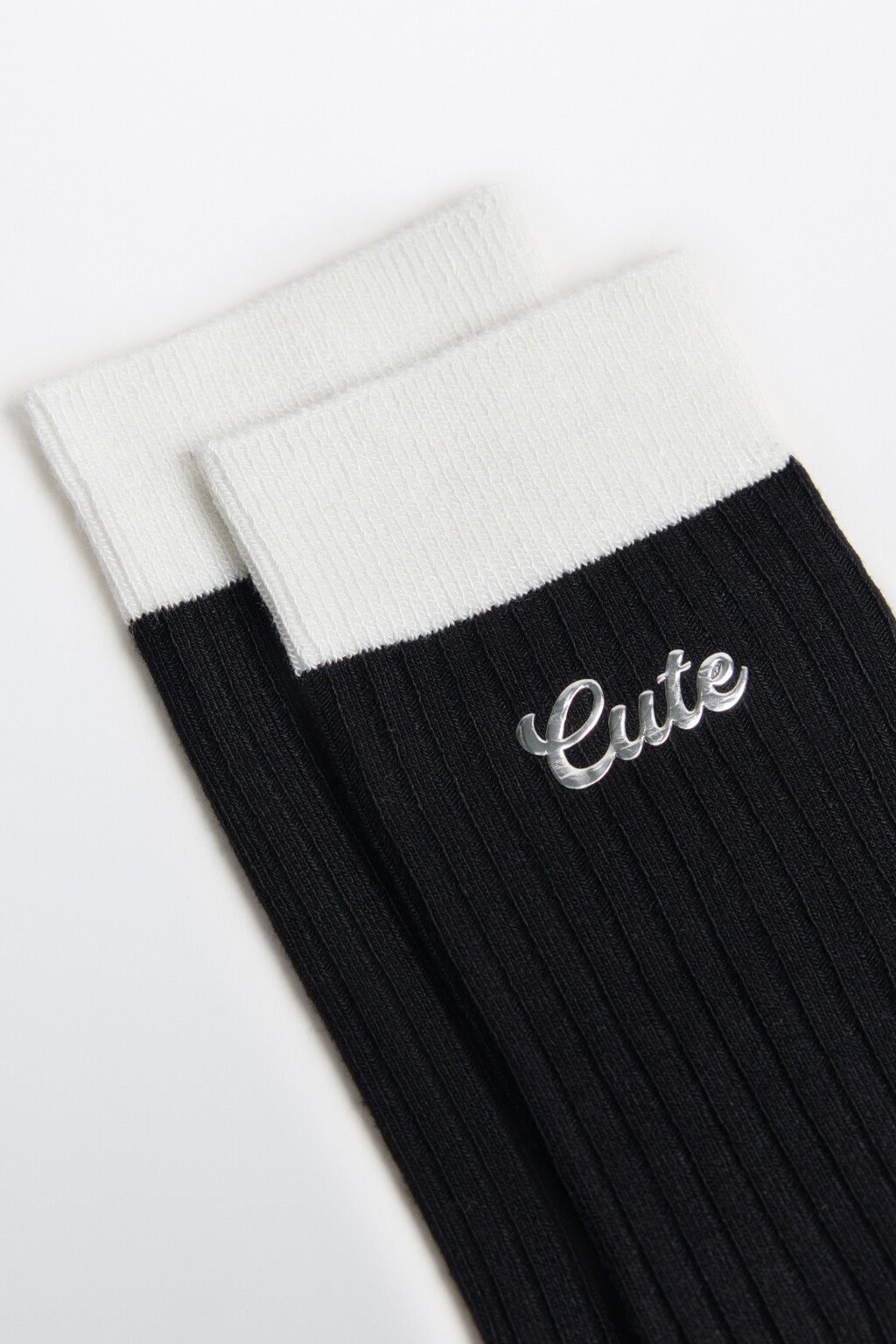 Носки вискозные с надписью - цвет черный - 2