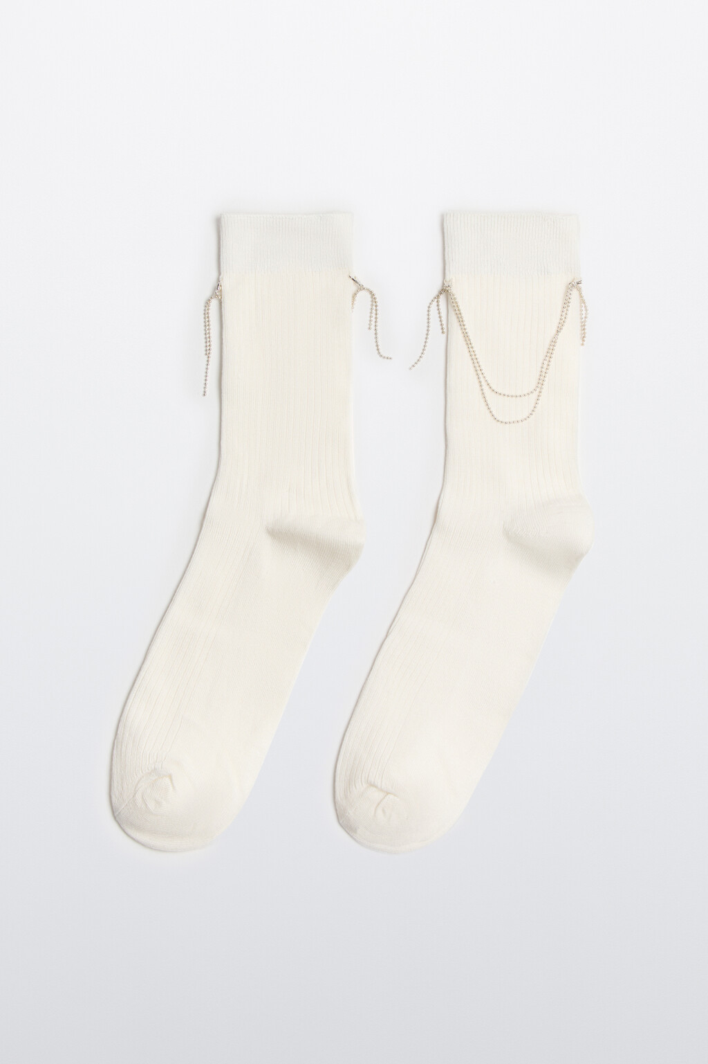 носки с цепью декоративной женские - цвет ванильный - 1