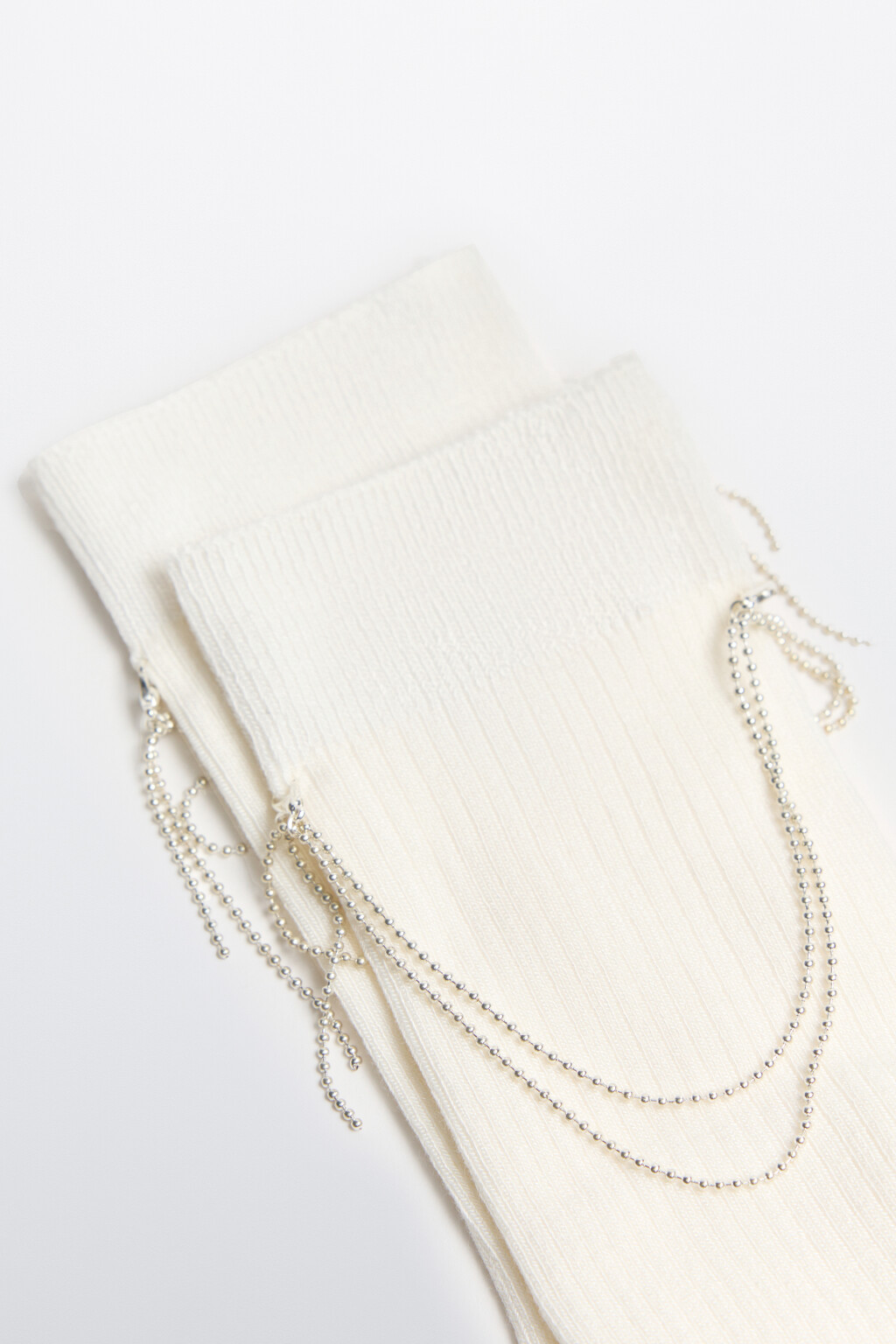 носки с цепью декоративной женские - цвет ванильный - 2