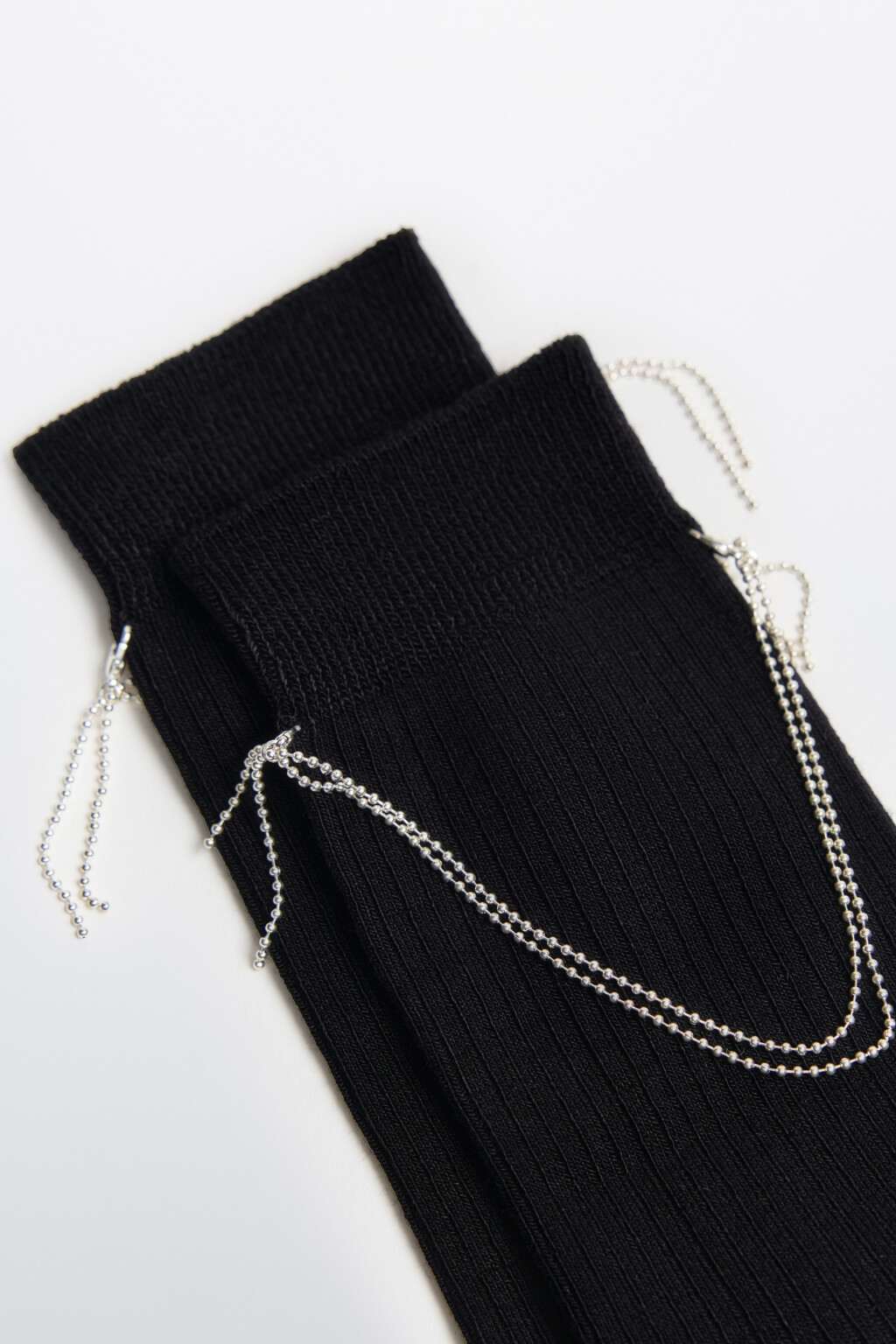 носки с цепью декоративной женские - цвет черный - 2