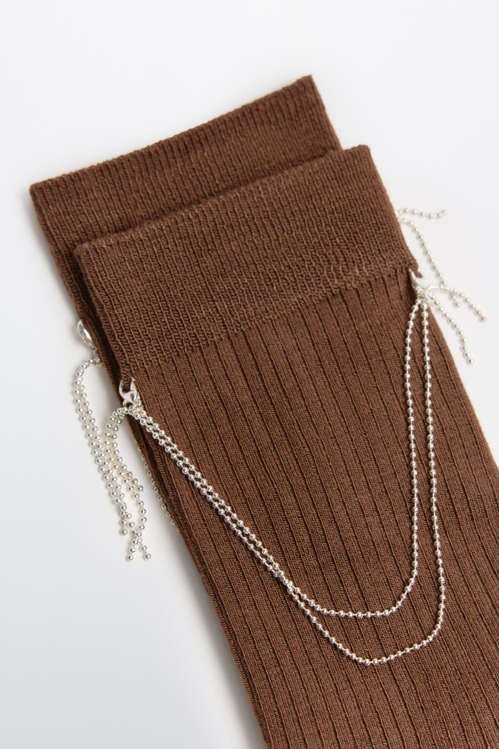 носки с цепью декоративной женские - цвет бежевый - 2