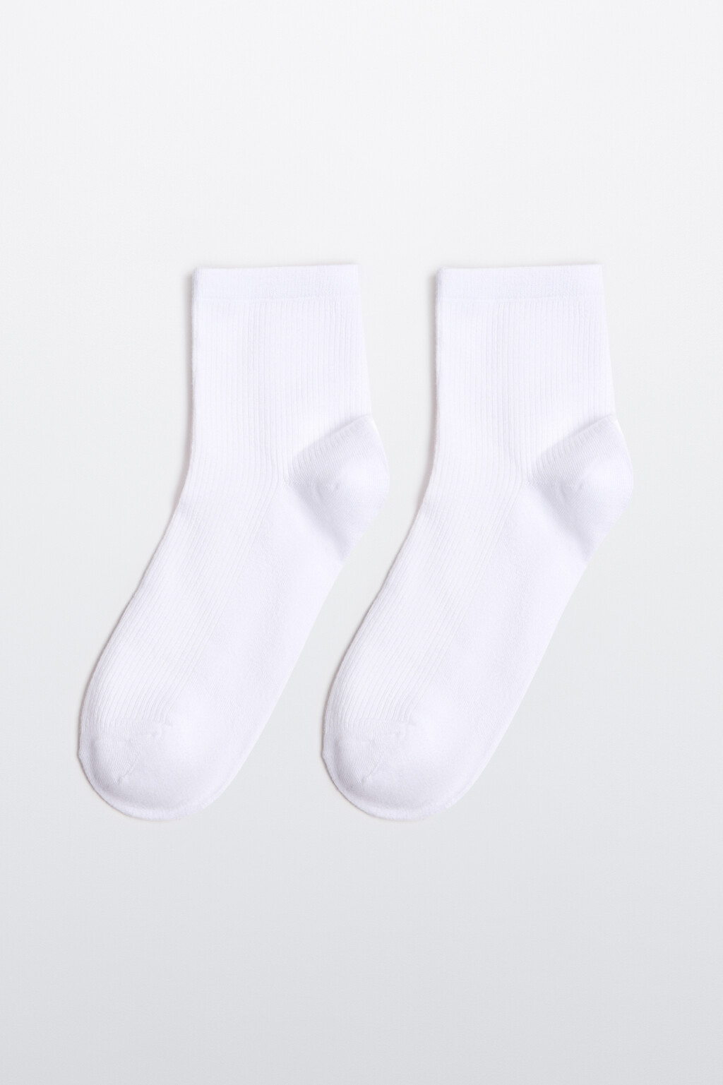 Носки высокие в рубчик - цвет белый - 1