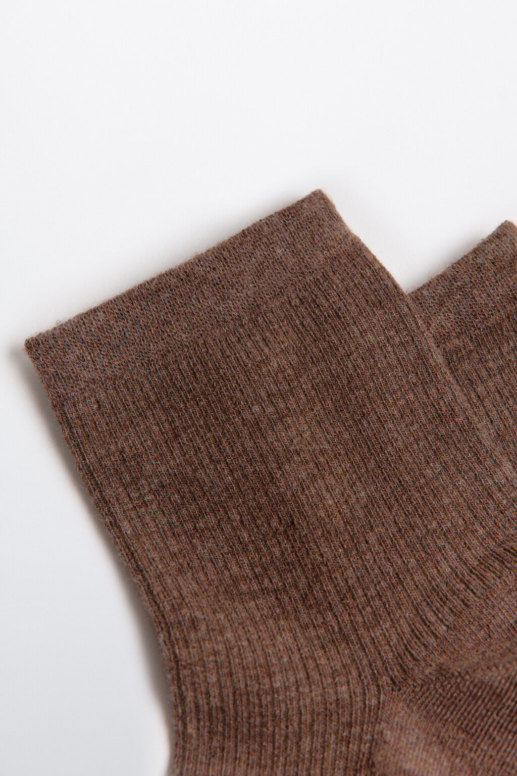 Носки высокие в рубчик - цвет коричневый - 2