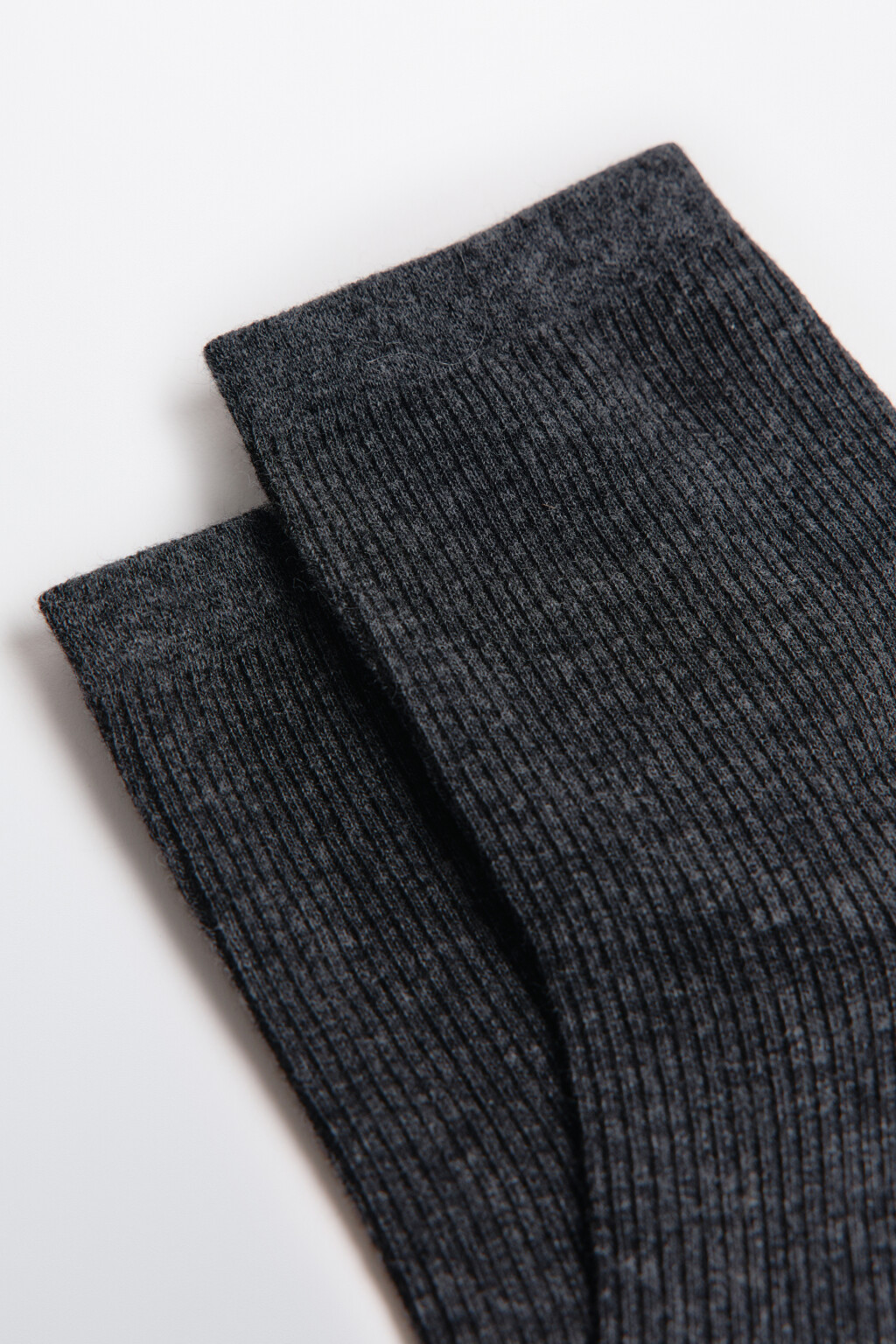 Носки высокие в рубчик - цвет серый - 2