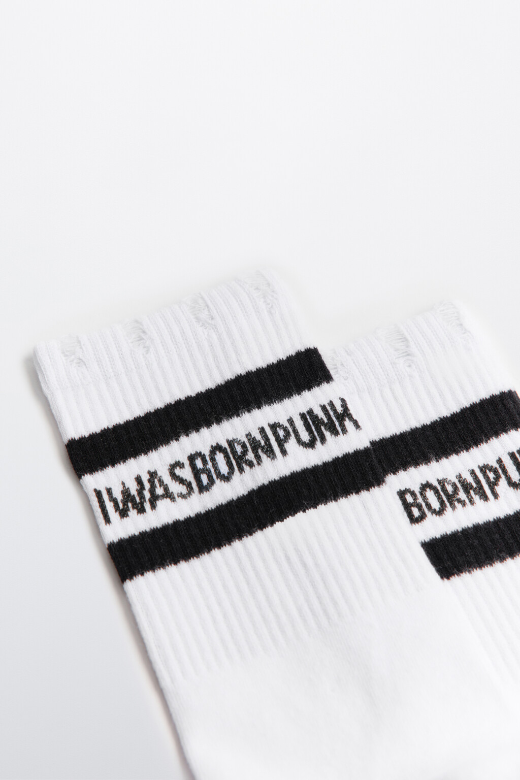 Носки с полосками и надписью - цвет белый - 2