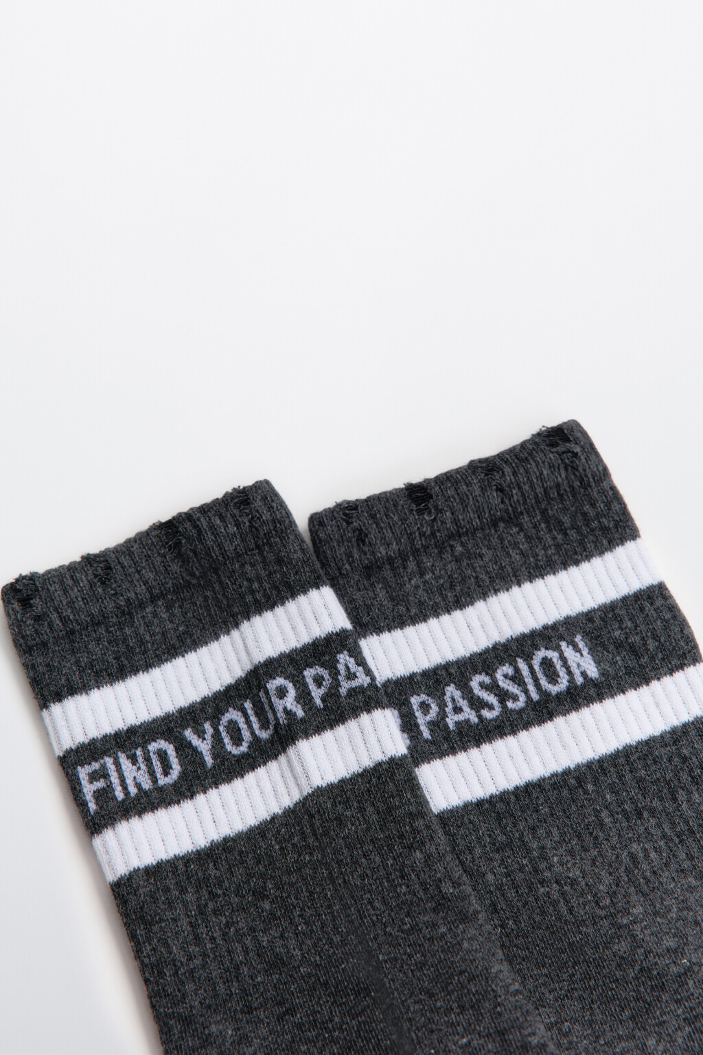 Носки с полосками и надписью - цвет серый - 2