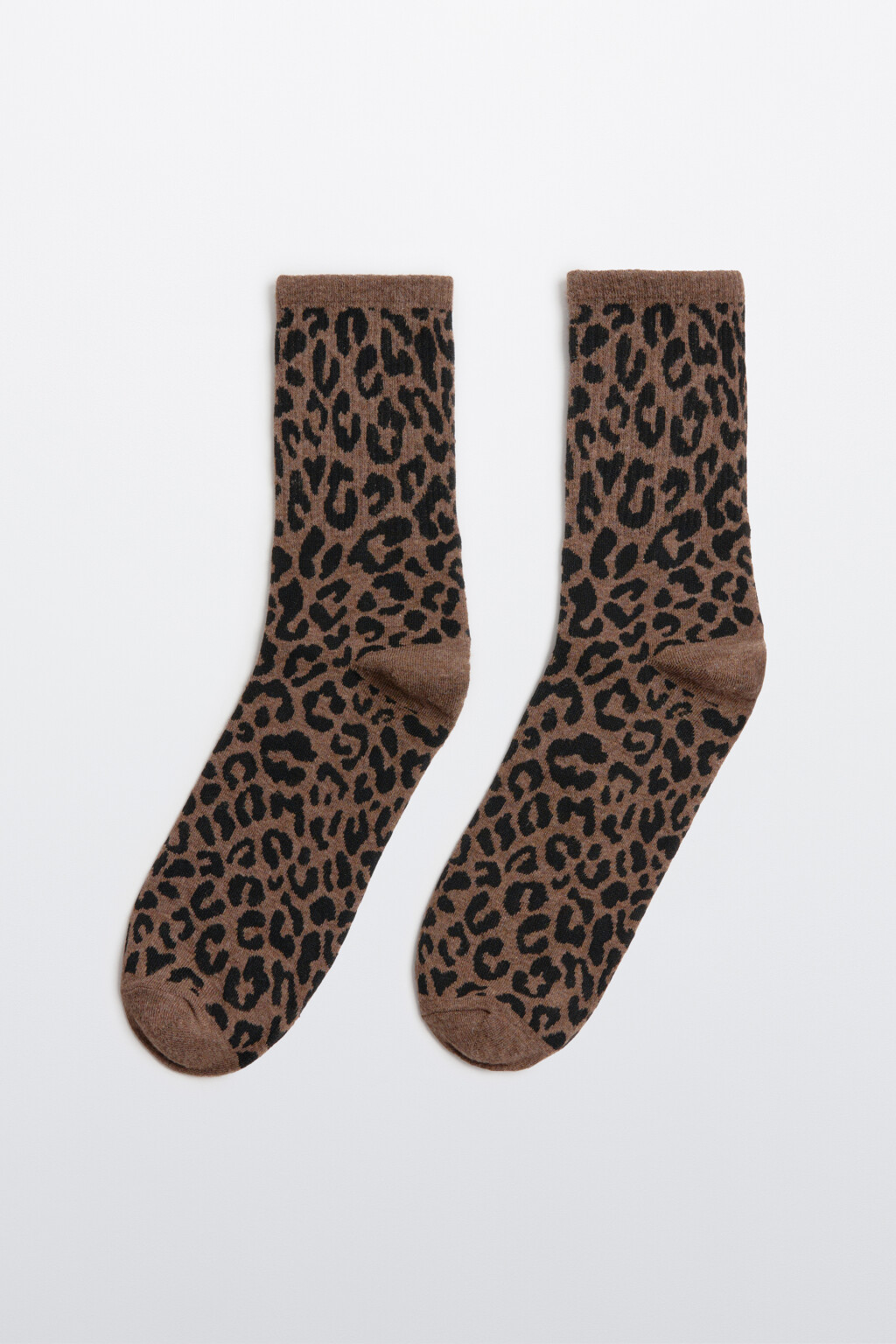 Носки с леопардовым принтом - цвет коричневый - 1