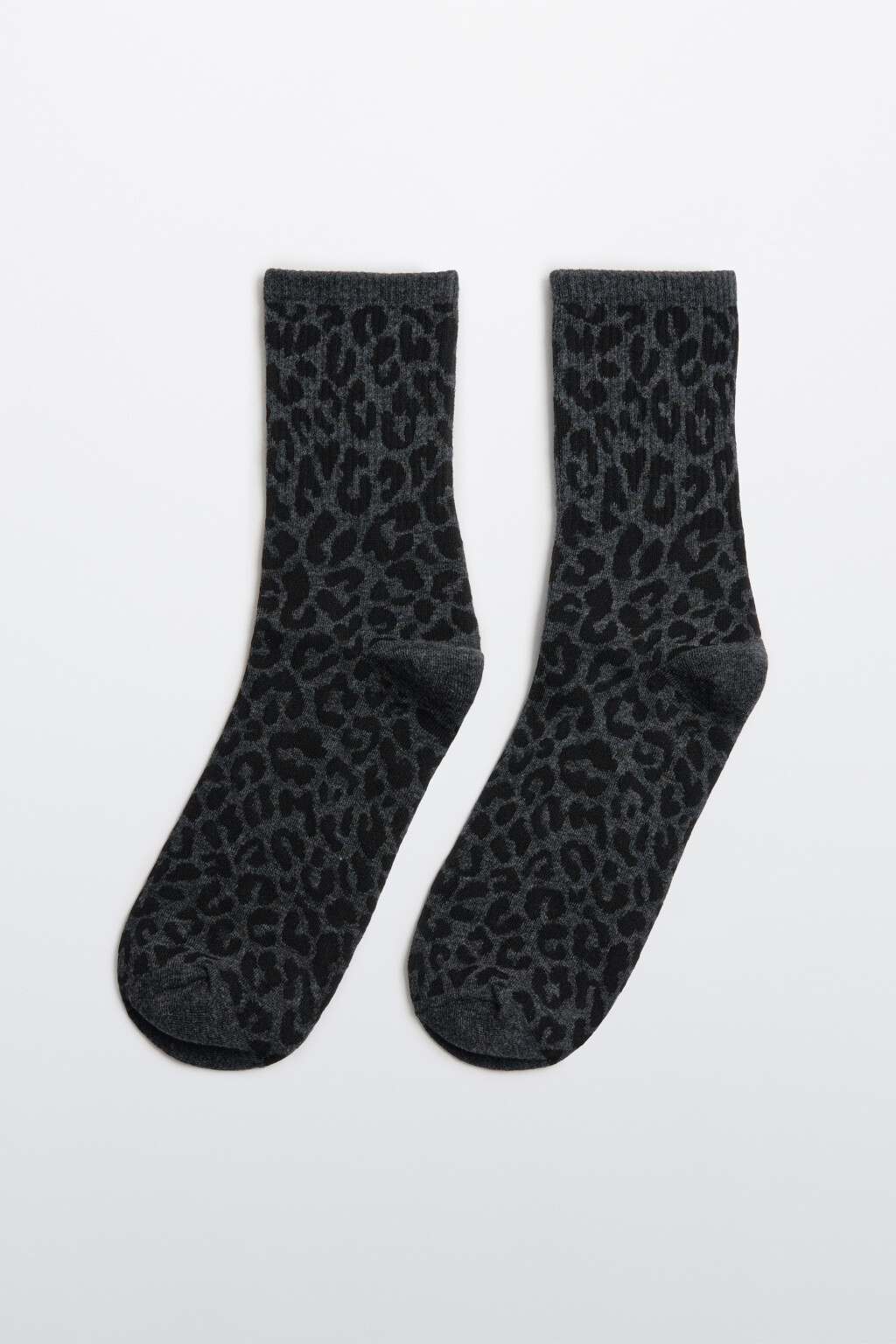 Носки с леопардовым принтом - цвет серый - 1