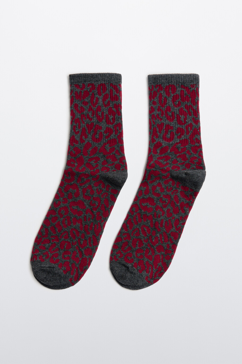 Носки с леопардовым принтом - цвет бордовый - 1