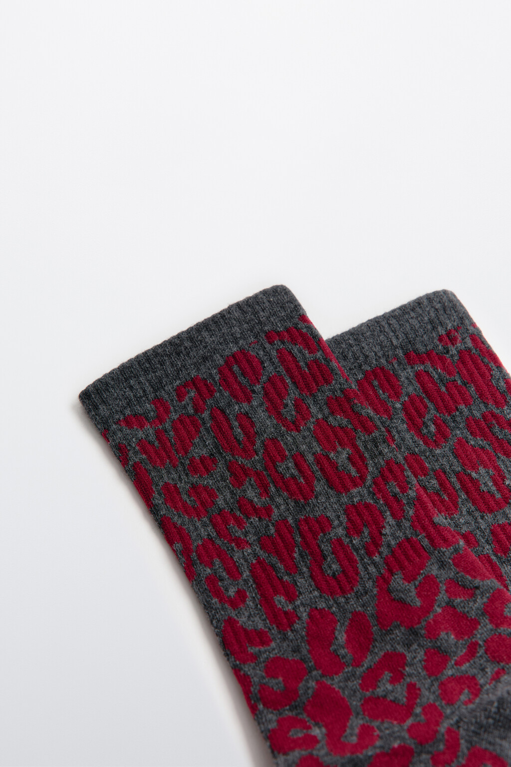 Носки с леопардовым принтом - цвет бордовый - 2