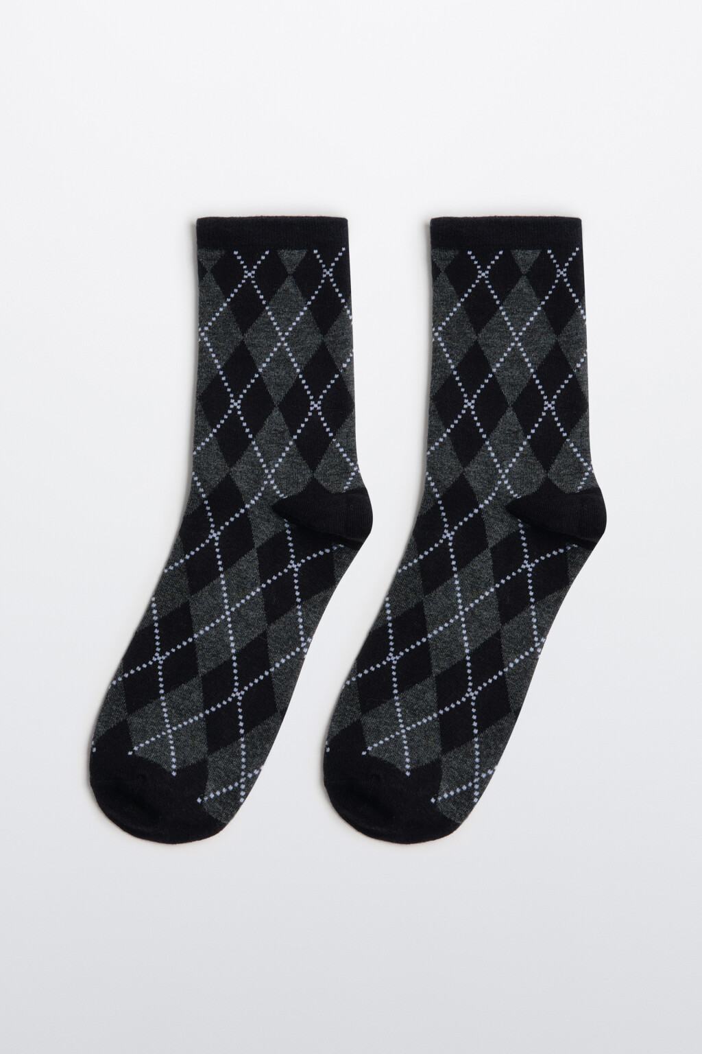 Носки с принтом аргайл - цвет черный - 1