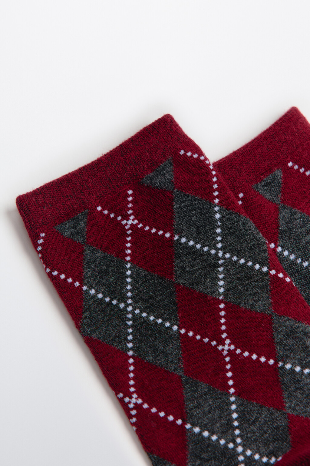 Носки с принтом аргайл - цвет бордовый - 2