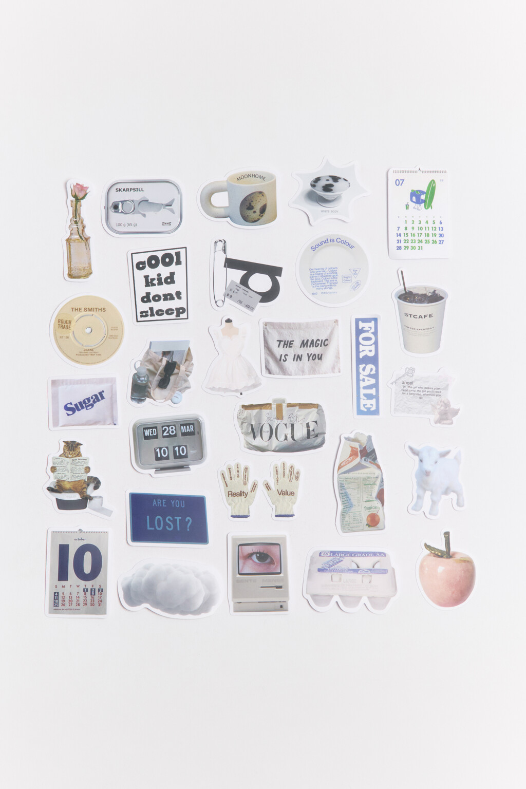 Набор наклеек - цвет белый - 1