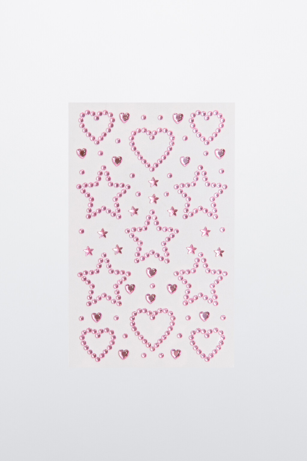 Набор наклеек-страз для тела - цвет розовый - 1