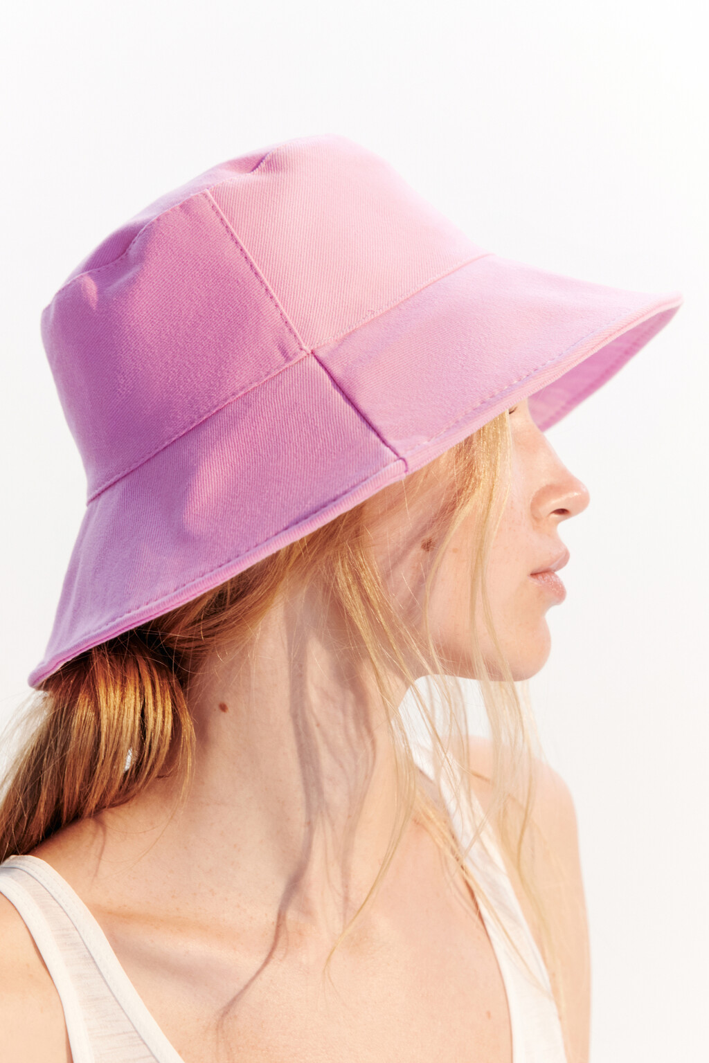 Панама хлопковая с узкими полями - цвет бежевый - 2