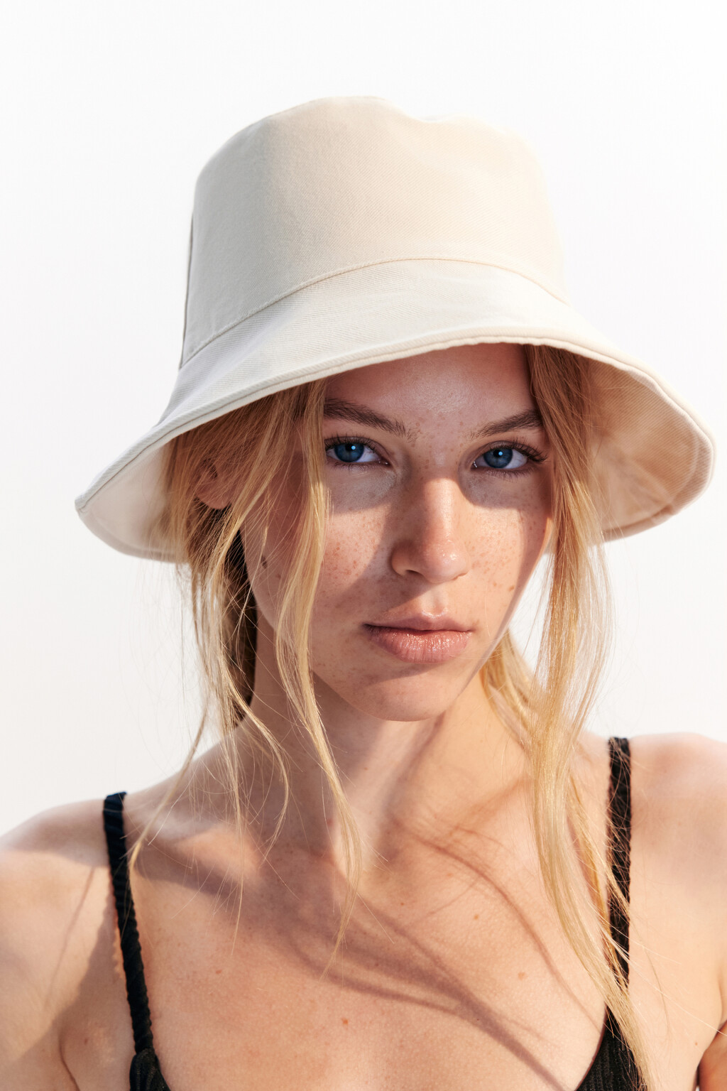 Панама хлопковая с узкими полями - цвет молочный - 1