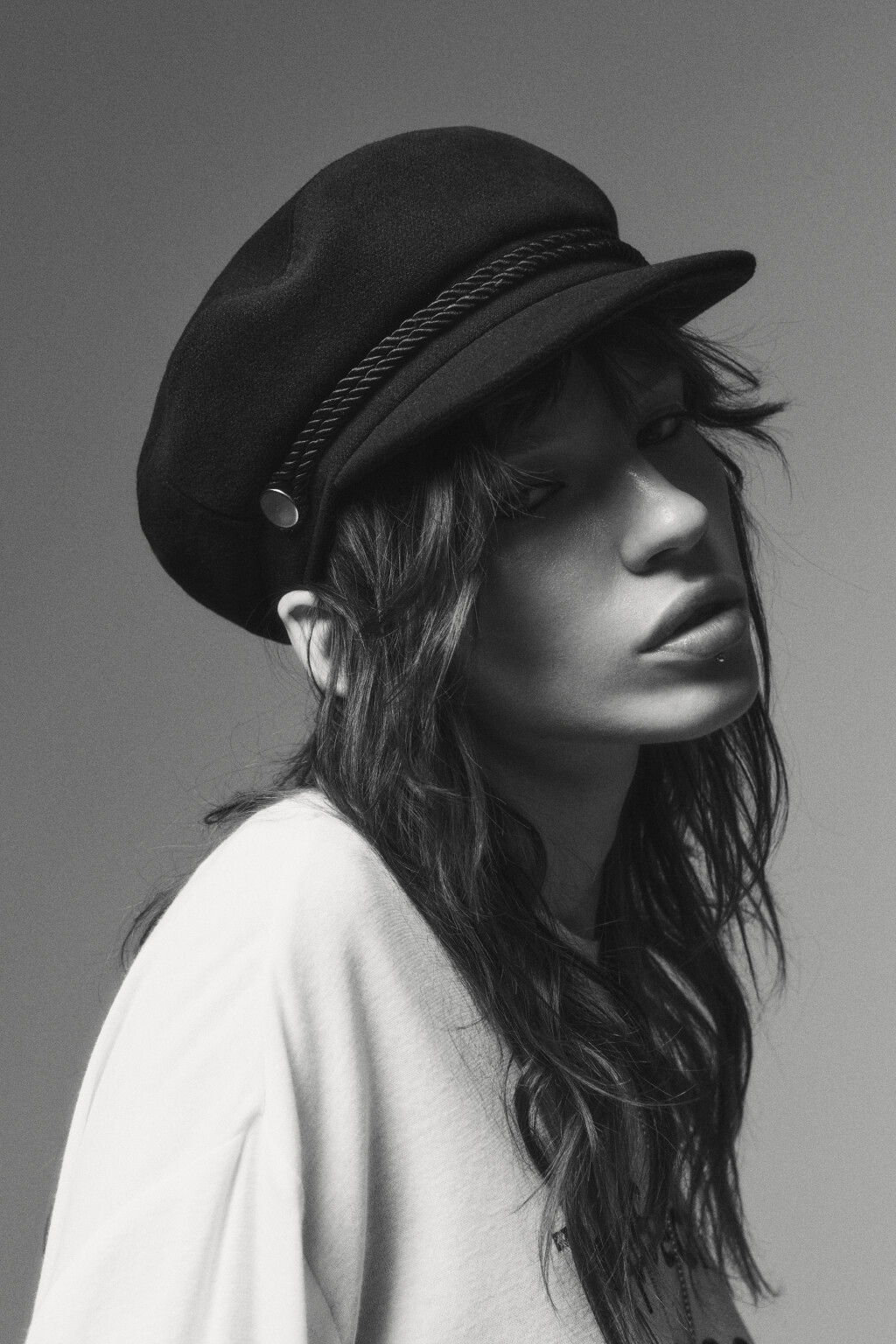 Кепи с декором из корда - цвет черный - 1