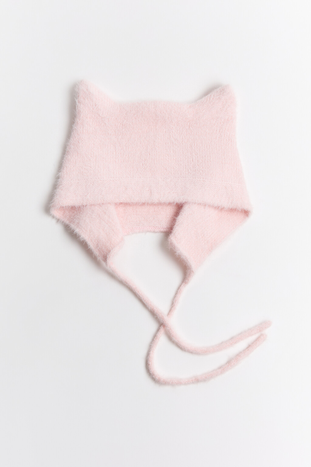 Шапка-чепчик с ушками и завязками - цвет розовый - 1